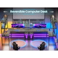 thumbnail image 3 of 51" L Shaped Desk wtih Power Outlets and Storage, Reversible Gaming Desk with Drawer and Open Shelves, Small Computer Desk Corner Desk with LED Lights for Home Office, Bedroom, Small Space, Grey, 3 of 8