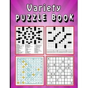 Variety Puzzle book : Large print Puzzle book! Soduko, word search, CodeWord and CrossWord 111 pages (Paperback)