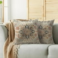 thumbnail image 6 of Navy Blue Orange Boho Pillow Covers 20x20 Set of 2 Carpet Design Ethnic Bohemian Floral Pattern Decorative Throw Pillow Cases Outdoor Farmhouse Decoration for Sofa Couch Bed, 6 of 6