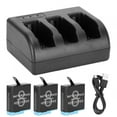 thumbnail image 1 of Batería recargable negra AHDBT‑801 con cargador de 3 canales para GoPro Hero 8/7/6/5, 1 of 14