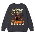 thumbnail image 5 of Venzia Women Cute Fall Sweatshirt, Retro Pumpkin Black Cat Cartoon Graphic Crewneck Casual Autumn Pullover Top, 5 of 6
