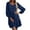 Dark Blue, variant on Women Long Sleeves Dresses Women's Casual Solid Color Round Neck Dress