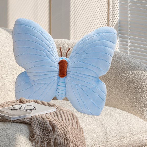 Specollect Clearance 1 Packs Butterfly Pillow, Cute Butterfly Shaped Decorative Pillow, Soft Fur Pillow Home Decor Floor Seating Cushion for Bedroom Living Room