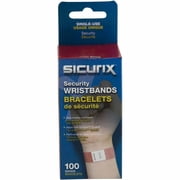 SICURIX Sequentially Numbered Security Wristbands, 3/4, Red, Pack of 100