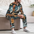 thumbnail image 7 of Fuzoiu Colorful Koi Fish Art Print Men's Long-Sleeved Pajama,Lounge Button Down Nightwear,Mens Notch Collar Pajama Set -Large, 7 of 7