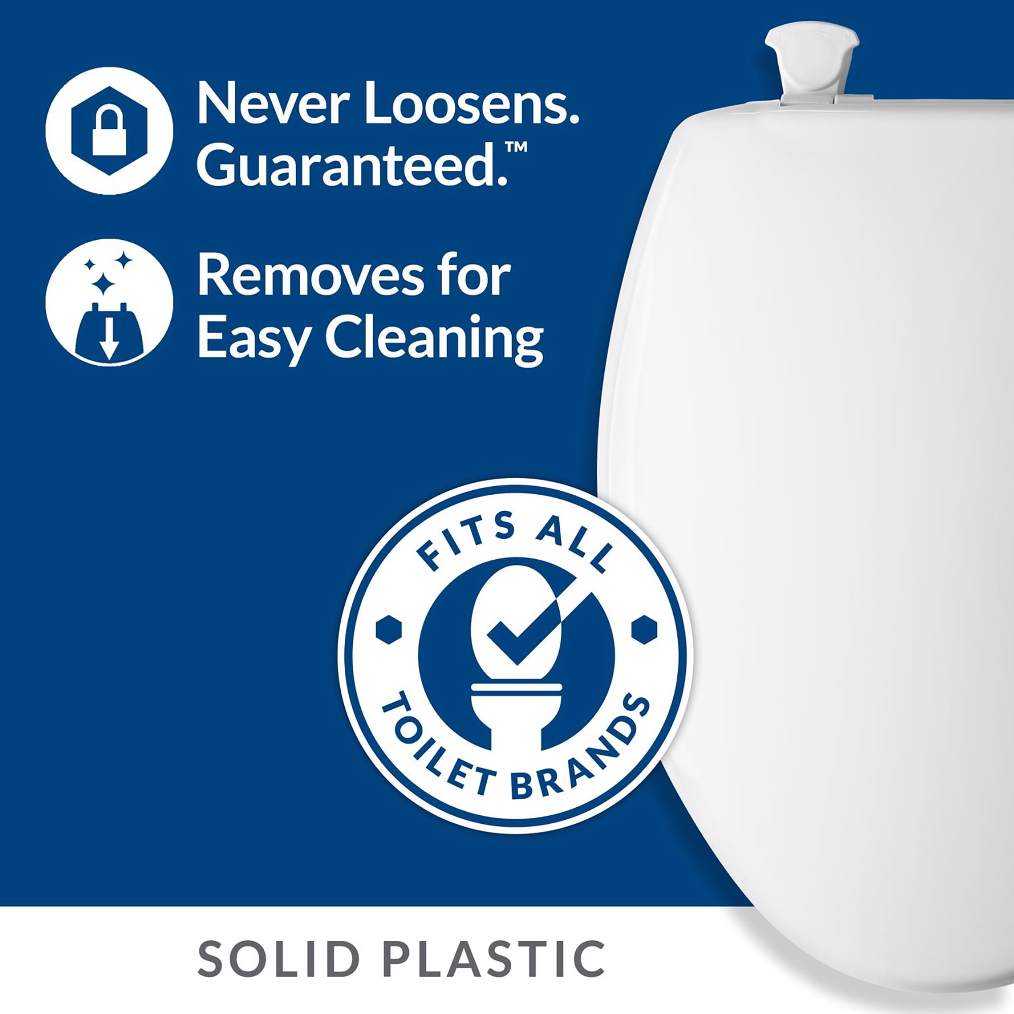 Mayfair by Bemis Round White Plastic Toilet Seat