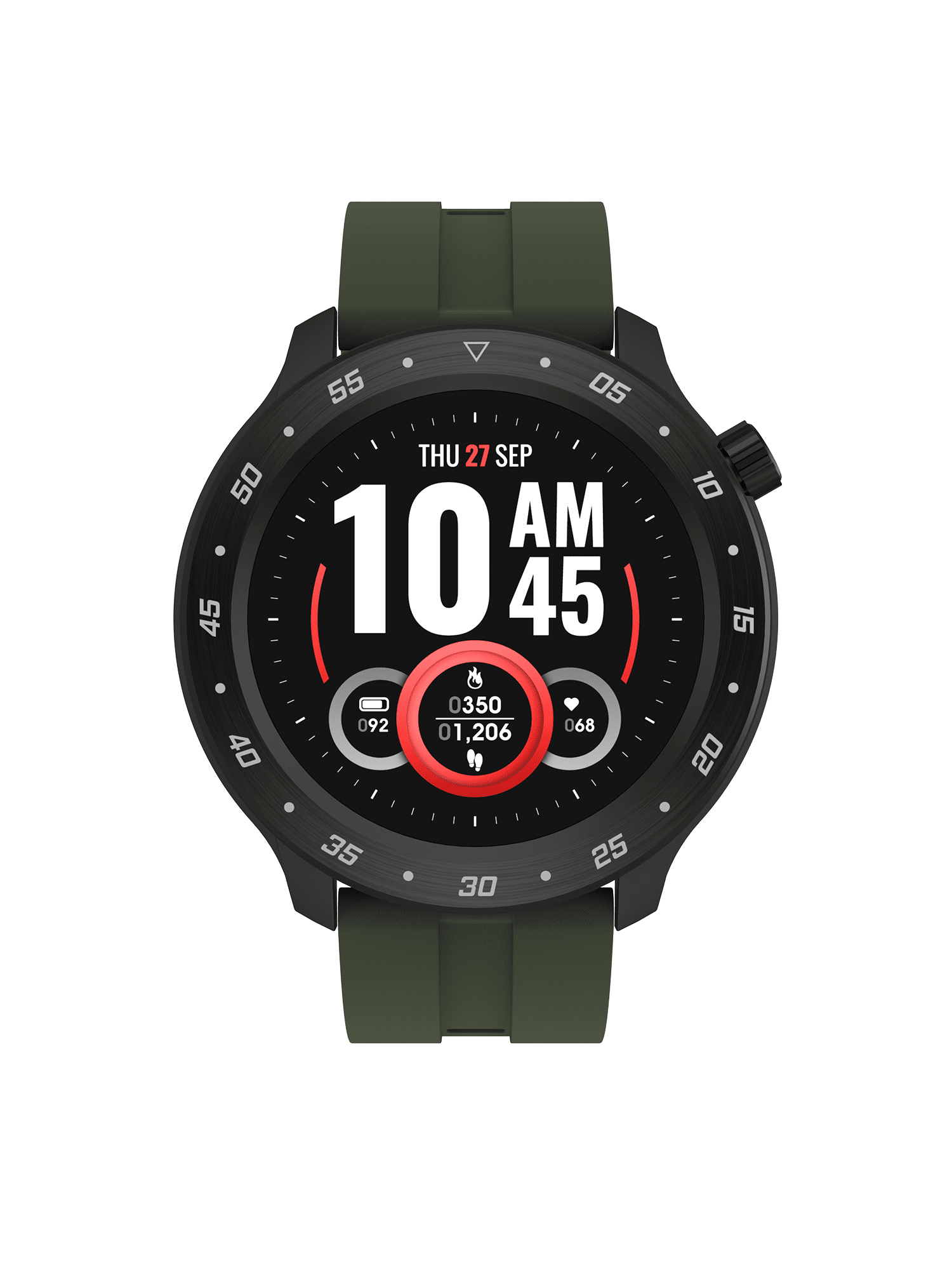iTech Bold 3 Unisex Adult Smart Watch, Dark Green, Silicone Strap