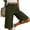 🔥 Green_New, variant on Capri Shorts Cropped Womens Solid Color Mid Length Cotton Linen Drawstring Ankle Binding Casual Cropped Shorts Elastic Waist Pocketed Summer Capris