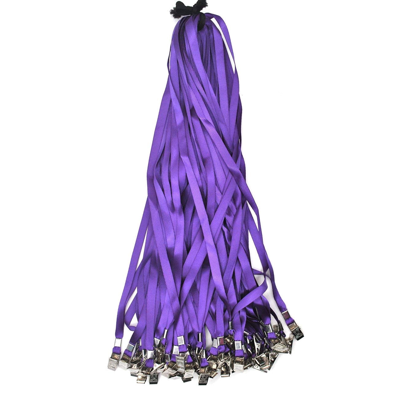 Purple Lanyards 100 Pack Nylon Flat Badge Lanyard For Id Name Tag (purple  100 Pack)