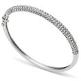 thumbnail image 1 of Women Rhodium Brass Bangle with Top Grade Crystal in Clear - 7.5 in., 1 of 1