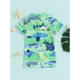 thumbnail image 4 of Biezeib Baby Boys Rash Guard, Short Sleeve Tree Fish Print Swimsuit Jumpsuit Summer Swimwear, 4 of 9