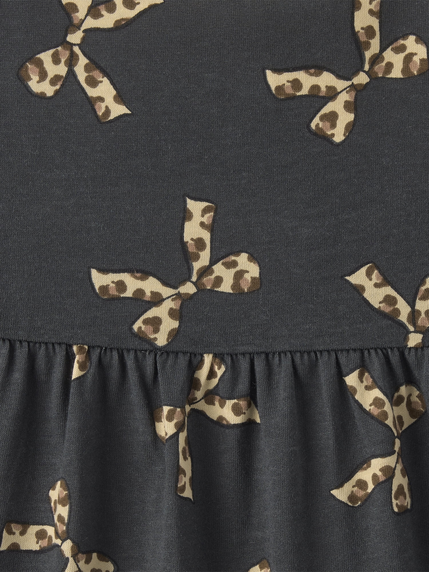 The Children's Place Girls Short Sleeve Leopard Bow Tiered Flutter Dress, Sizes XS-XXL