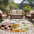 thumbnail image 4 of Spring Dog Round Area Rug 8Ft Washable Large Circle Rugs for Living Room Dorm, Rustic Watercolor Botanical Floral Sunflower Non-Slip Carpet Floor Mats Indoor Outdoor Carpet Runner Home Decor, 4 of 8
