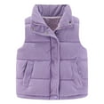 thumbnail image 2 of Hicidod Baby Corduroy Vest Solid Color Windproof Winter Warm Jackets Zip Up Sleeveless Button Stand Collar Waistcoat, 2 of 7