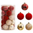 thumbnail image 6 of 25PCS Christmas Ball Ornaments,Shatterproof Baubles,Rustic Xmas Tree Decorations with Glitter Sequin for Holiday Seasonal Decor Garland Wreath Parties Weddings,Mixed sets in various styles and sizes, 6 of 6
