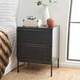 SAFAVIEH Zadie 2 Drawer Rattan Nightstand, Black
