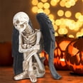 thumbnail image 4 of BNNG Creative Black Wings Skull Figurine Gothic Kneeling Winged Skeletons Figurine for Desktop Decor Halloween Artistic Skull Decoration, 4 of 8