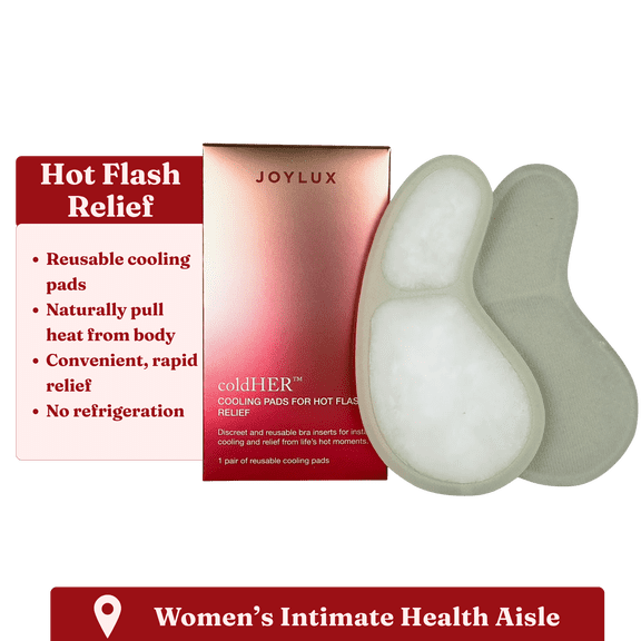 Joylux coldHER Cooling Bra Inserts, for Hot Flash Menopause Relief, 2 Count, Gray, Female