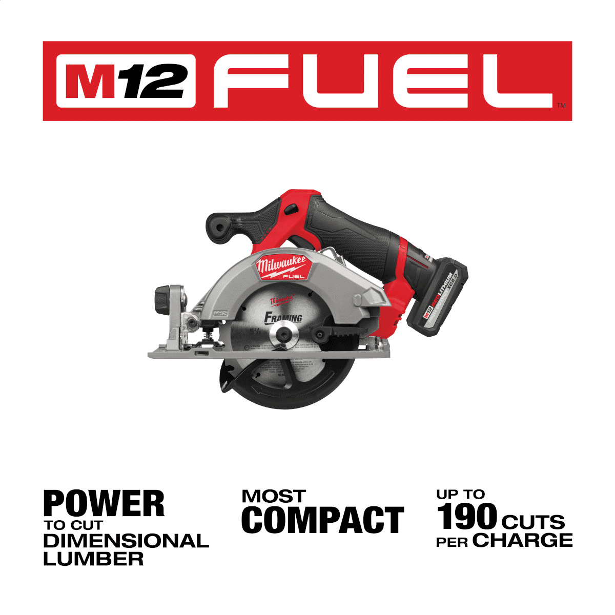 Milwaukee Tool M12 FUEL 5-3/8 Inch Circular Saw Kit