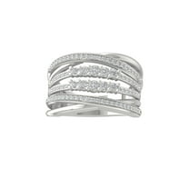 Araiya Fine Jewelry 925 Sterling Silver Round-shape Lab Grown Diamond Fashion Band Ring ( 3/4 cttw, D-F Color, VS Clarity) Size 5.5