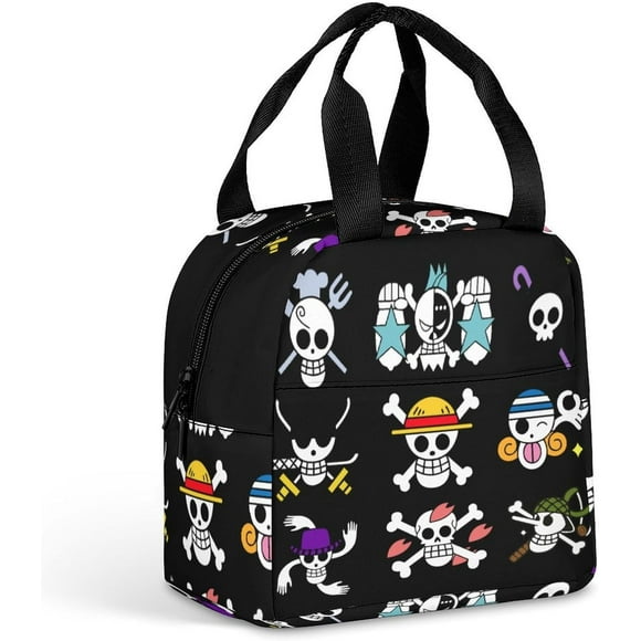 One Piece Anime Lunch Bag for Women & Men, Insulated Lunch Box Cooler Tote Bag Reusable Thermal Lunch Tote Bag for Work, Lunchbox Cooler Bento Bag