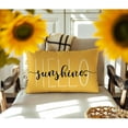 thumbnail image 2 of Hello Sunshine Pillow Cover Farmhouse Yellow Lumbar Pillow Cover,Spring Summer Decorations Cushion Case for Couch Polyester Linen 12x20 Inches, 2 of 6