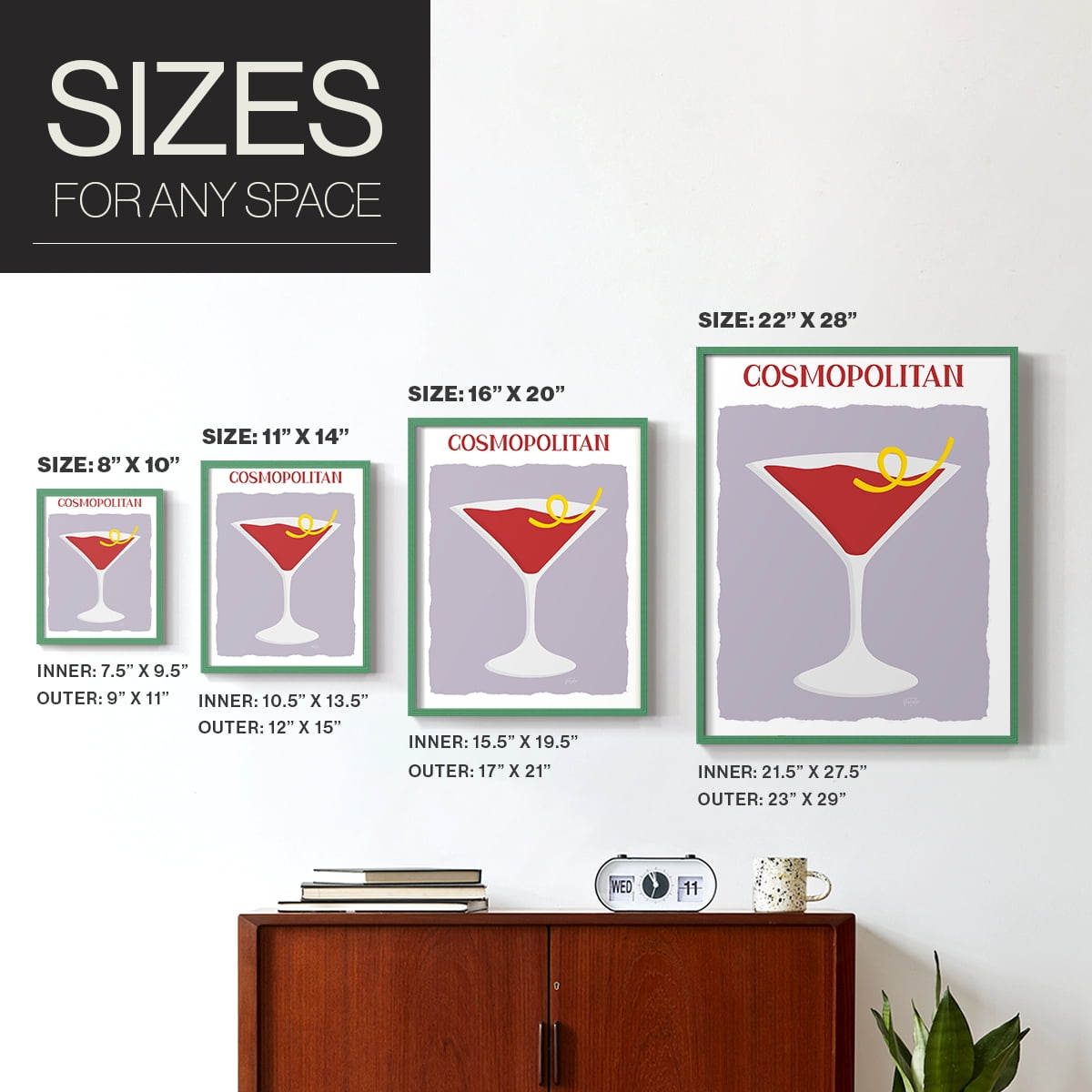 Cosmo in Paper Solid Wood 11 x 14 Framed Print