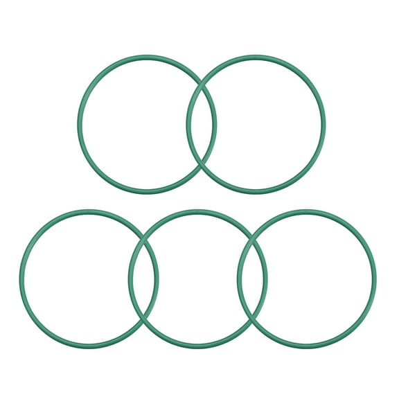Fluorine Rubber O Rings 37mm OD, 34mm Inner Diameter, 1.5mm Width, Seal Gasket Green 5Pcs