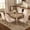 Beige,Linen, variant on Farmhouse Velvet Dining Table Chair Set of 6, Rectangular Wooden Table& 6 Upholstered Diamond Tufted Parsons Chair with Nailhead Trim, Ergonomical Armless Chair Set for Dining Room, Kitchen