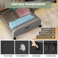 thumbnail image 3 of Cajas de Almacenamiento Bajo Cama con Ruedas y Tapa Transparente, 43,5x80x16 cm, Bolsas para Organizar Ropa de Dormitorio, Mantas, Zapatos, 2 Piezas, 3 of 7