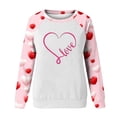 thumbnail image 4 of VALMASS Chandails en Molleton à Col Rond pour Femmes de la Saint-Valentin Manches Raglan Hauts Décontractés Mode Imprimé Cœur Blouses (TG, B Rose), 4 of 4