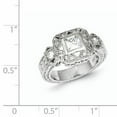 thumbnail image 2 of Sterling Silver Rhodium-Plated Cz Antique Style Ring (Size 6) Made In China qr1347-6, 2 of 2