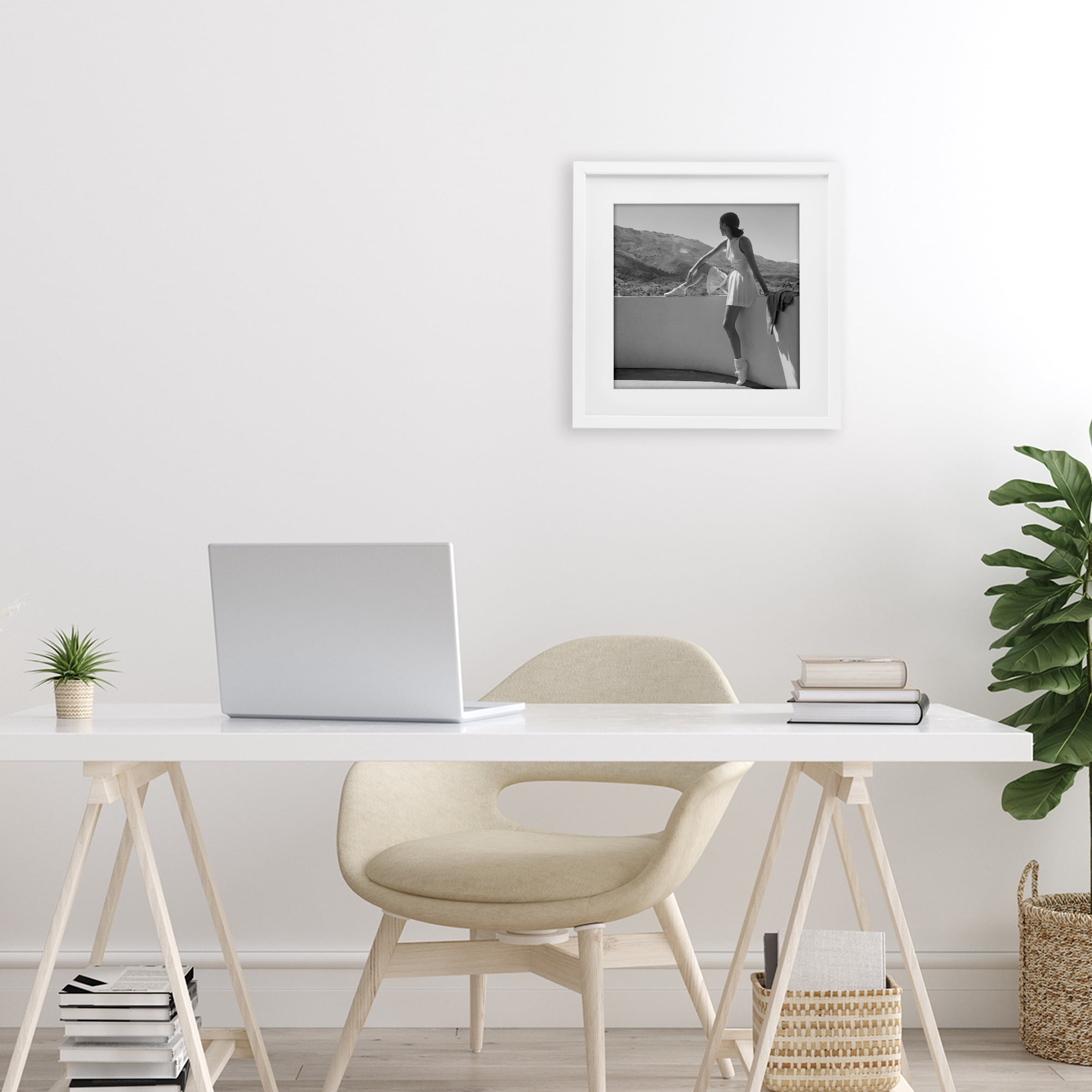 Stupell Industries Woman In Tennis Outfit White Framed Print Under Glass, design by Toni Frissell