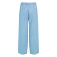 thumbnail image 6 of UngA Work Pants Womens Casual High Waisted Linen Feel Pants Tapered Vacation Lounge Pants Trousers with Pockets Blue,M, 6 of 6