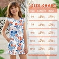 thumbnail image 6 of ZIATUBLES Coral Blue Floral Print Girls Jumpsuit Summer Casual Romper Flutter Sleeves One-Piece Playsuit Elastic High Waist Kids Outfit with Pockets for 13-14 Y, 6 of 6