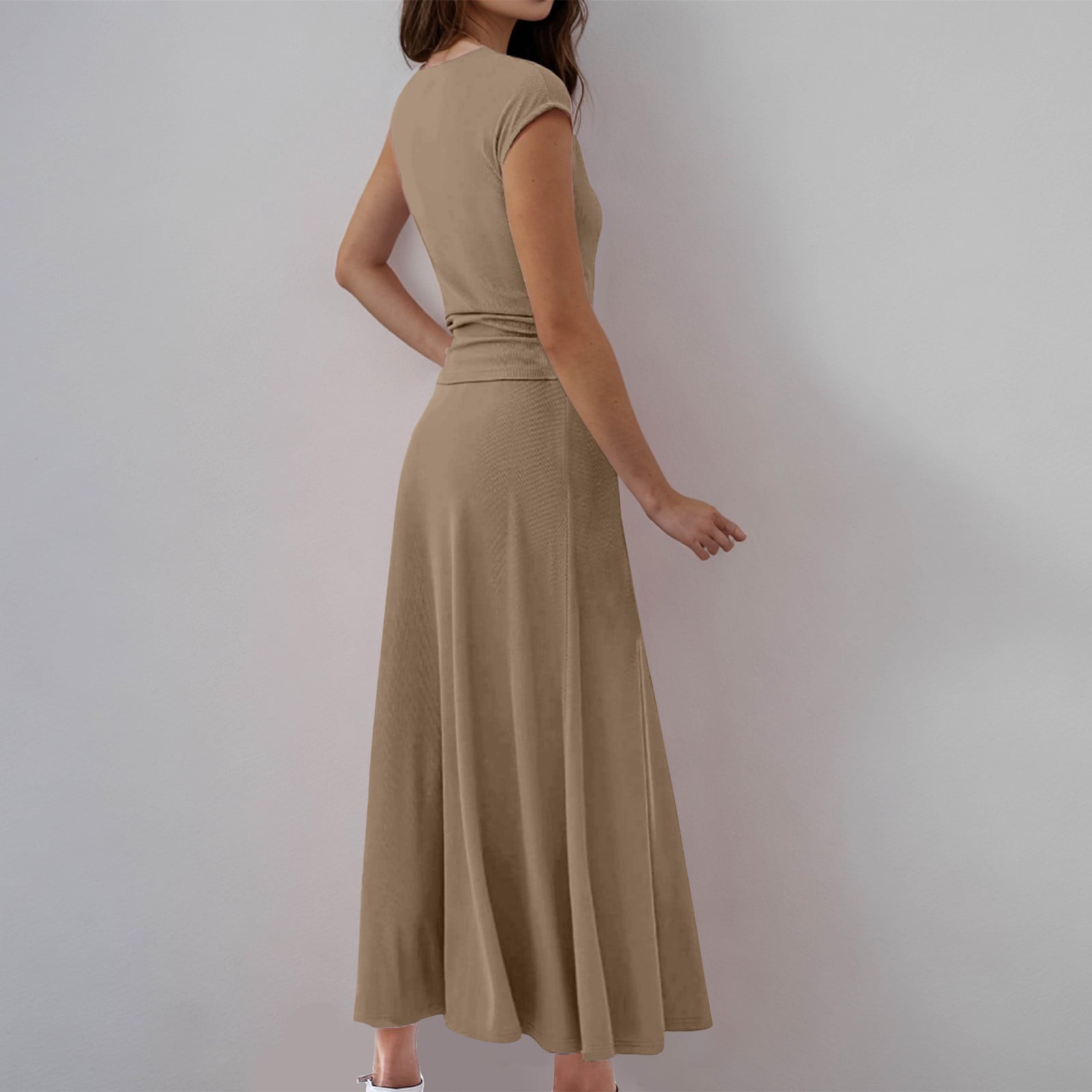 2 Piece Skirt Set for Women Sleeveless/Short Sleeve Top with Flowy Maxi  Skirts Elegant 2pc Dress Sets - Walmart.com