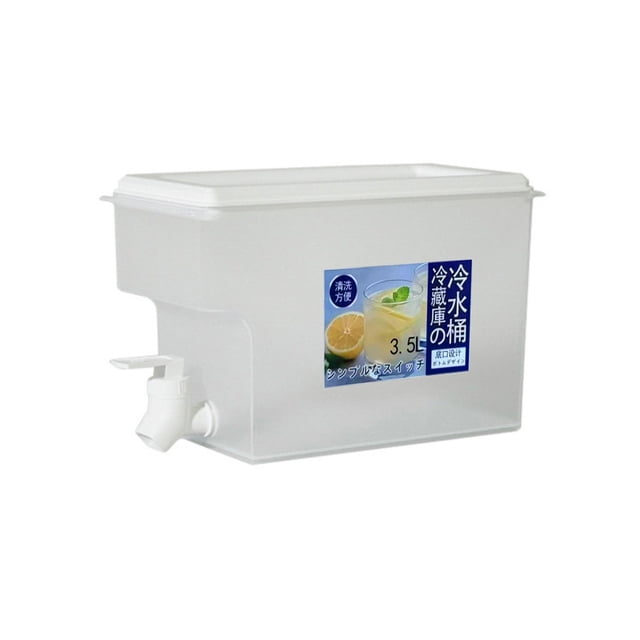 Containers with Lids 3.5L Large Capacity Ice Kettle Drink Container with Lid Home Refrigerator Cold Kettle with Tap Fruit Tea Lemon Kettle Drink Containers for Parties
