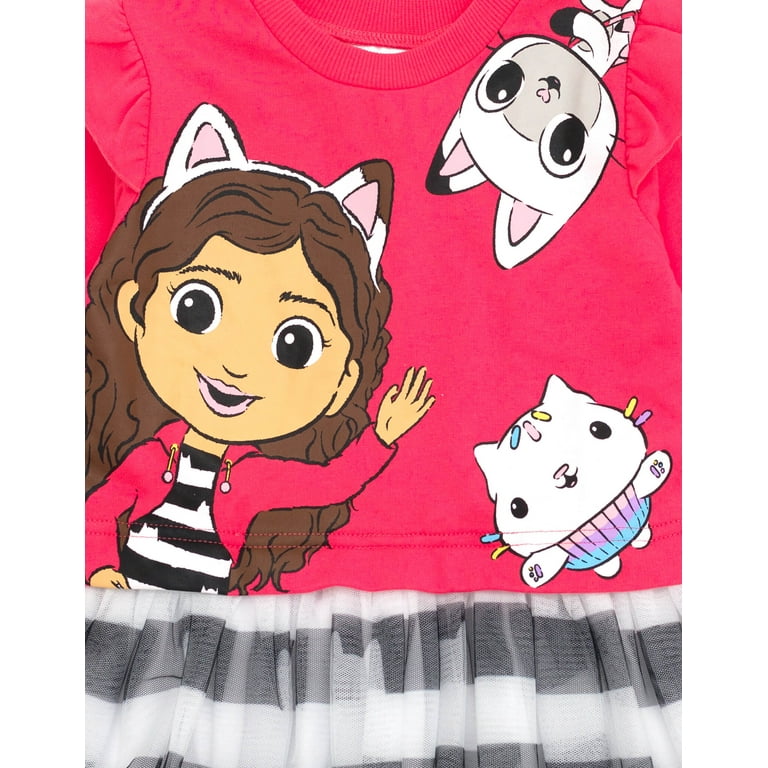 Dreamworks Gabby's Dollhouse Pandy Paws Cakey Cat Toddler Girls French  Terry Dress Pink 5T - Walmart.com