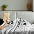 thumbnail image 3 of Wording Soft Flannel Fleece Throw Blanket, Lettering Pattern Ridiculous is Better than Boring Monochrome Design Modern, Cozy Plush for Indoor and Outdoor Use, 60" x 80", Black White, by Ambesonne, 3 of 5