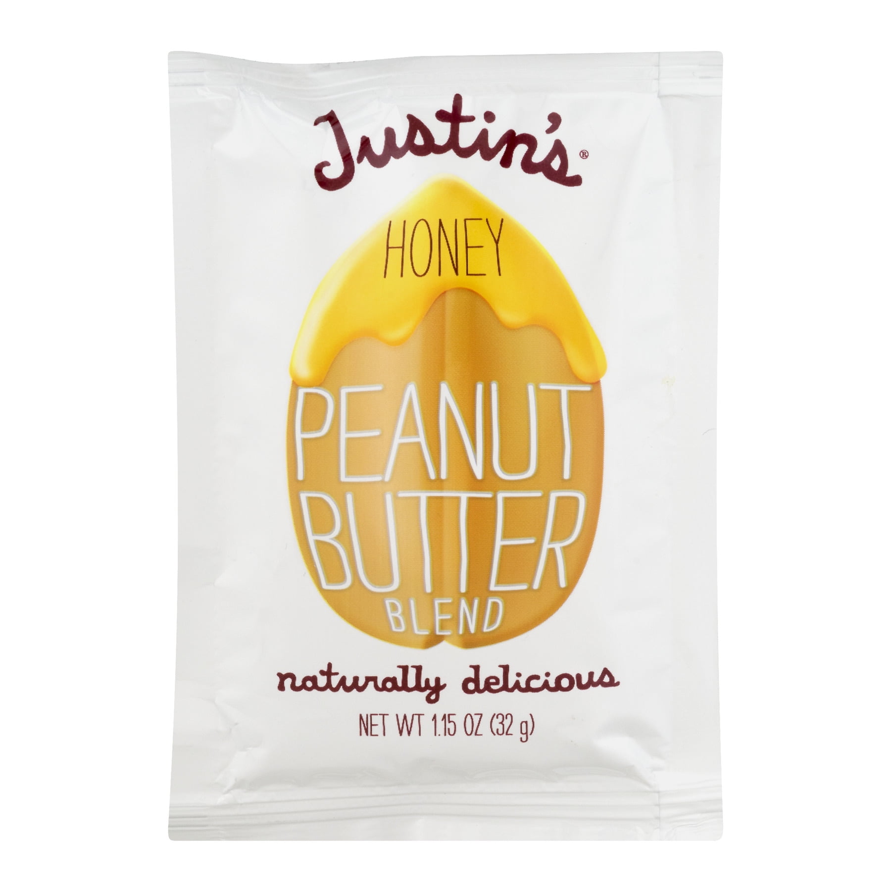 Justin's Nut Butter Honey Peanut Butter Squeeze Packs, 1.15 oz (20