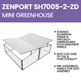 thumbnail image 4 of Zenport SH7005-2-ZD Double-Wide Folding Aluminum Cold Frame Greenhouse, 4 of 5