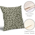 thumbnail image 3 of Olive Green Beige Daisy Floral Pillow Covers 16X16 Inch Vintage Flowers Decorative Pillow Cases Set of 2 Block Print Cotton Linen Throw Pillows Farmhouse Decor For Couch Porch Bed Cushion Outdoor, 3 of 6