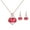 Rose Red, variant on Xinyolin Fashion Oval Rhinestone Pendant Necklace, Women's Ear Stud Earrings Jewelry Set