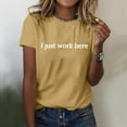 thumbnail image 2 of Wangmeiwg Women s Casual Solid Print Round Neck Short Sleeve Shirt Top Womens T-Shirts Yellow L, 2 of 4