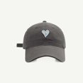 thumbnail image 4 of Yuanlong Unisex Baseball Cap Heart Embroidered Cap Soft Top Adjustable Sizes Stylish Minimalist Hiking Headwear, 4 of 4