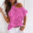 thumbnail image 2 of DPTALR Femmes Été Col Rond Manches Courtes Imprimé Bustier T-Shirt Tops Chemisiers, 2 of 5