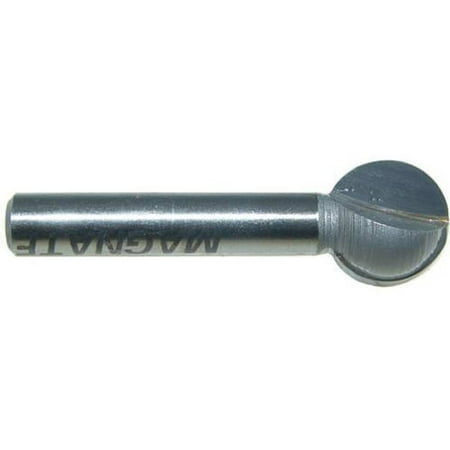 

Magnate 2522 Plunge Ball End Carbide Tipped Router Bit — 1/2 Cutting Diameter; 1/2 Cutting Length; 1/4 Shank Diameter; 1/4 Radius; 1-1/4 Shank Length; 2 Flute