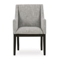 thumbnail image 3 of Signature Design by Ashley Burkhaus Traditional Dining Upholstered Arm Chair, Set of 2, Gray & Dark Brown, 3 of 6