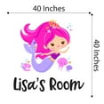 thumbnail image 4 of Cute Mermaid Crown Fish Urchins Seahorse Statfish Princess Fish Starfish Queen Sweet Dreams Bedtime Unicorn Lovely Dear Dream Holiday Gift Decorating Bedroom Wall Decal Sticker - Size: 40 In X 40 In, 4 of 5