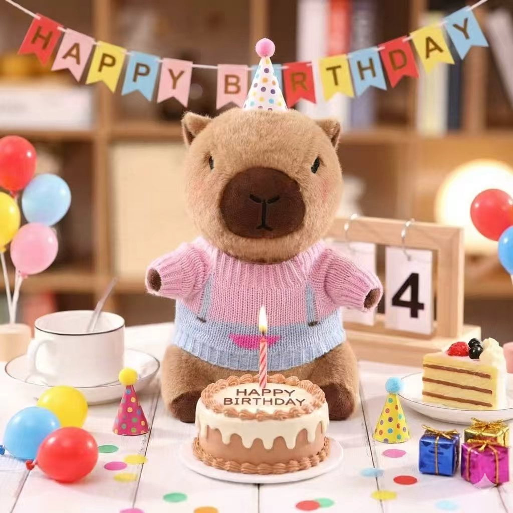 Dress-Up Capybara Plush Toy, 10.2 in Capybara Stuffed Animal with 8/9/10 Clothes & Accessories , Soft Plushie Gift for Kids